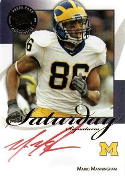 2008 Press Pass Legends - Saturday Signatures Red Ink #SS-MM Mario Manningham Front
