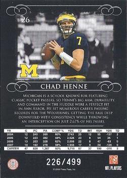 2008 Press Pass Legends - Silver Holofoil #26 Chad Henne Back