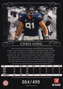 2008 Press Pass Legends - Silver Holofoil #49 Chris Long Back