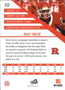 2008 Press Pass SE - Gold #22 Ray Rice Back