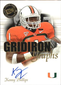 2008 Press Pass SE - Gridiron Graphs Gold #GG-KP Kenny Phillips Front