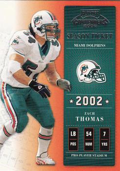 2002 Playoff Contenders #6 Zach Thomas Front