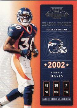 2002 Playoff Contenders #39 Terrell Davis Front