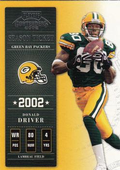 2002 Playoff Contenders #72 Donald Driver Front