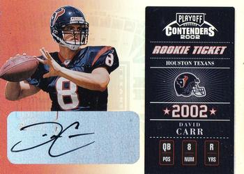 2002 Playoff Contenders #122 David Carr Front