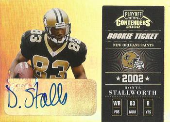 2002 Playoff Contenders #127 Donte Stallworth Front