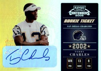 2002 Playoff Contenders #172 Terry Charles Front