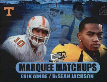 2008 Press Pass SE - Marquee Matchups #MM-4 DeSean Jackson / Erik Ainge Front