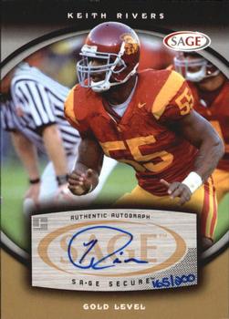 2008 SAGE - Autographs Gold #A50 Keith Rivers Front