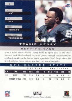 2002 Playoff Honors #9 Travis Henry Back