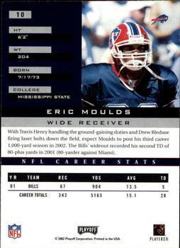 2002 Playoff Honors #10 Eric Moulds Back