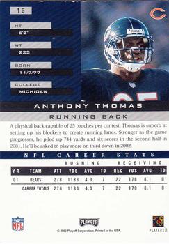 2002 Playoff Honors #16 Anthony Thomas Back