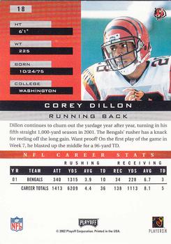 2002 Playoff Honors #18 Corey Dillon Back