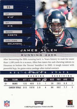 2002 Playoff Honors #35 James Allen Back