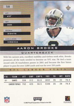 2002 Playoff Honors #58 Aaron Brooks Back