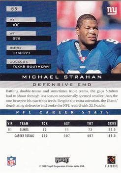 2002 Playoff Honors #63 Michael Strahan Back