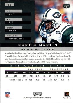 2002 Playoff Honors #64 Curtis Martin Back