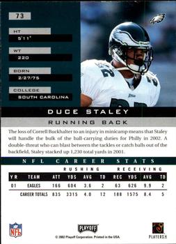 2002 Playoff Honors #73 Duce Staley Back