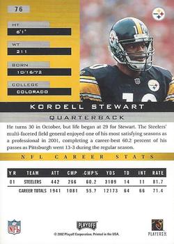 2002 Playoff Honors #76 Kordell Stewart Back