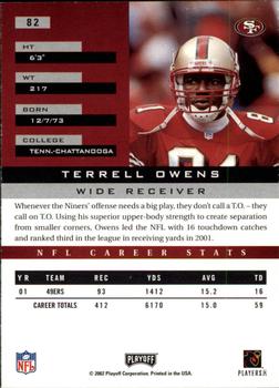 2002 Playoff Honors #82 Terrell Owens Back