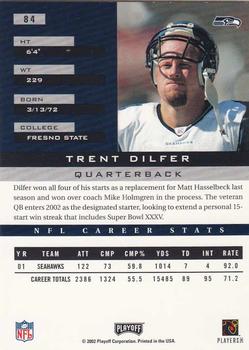 2002 Playoff Honors #84 Trent Dilfer Back