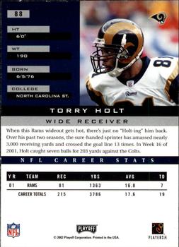 2002 Playoff Honors #88 Torry Holt Back