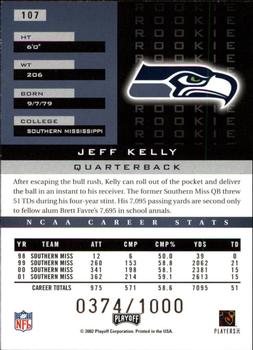 2002 Playoff Honors #107 Jeff Kelly Back
