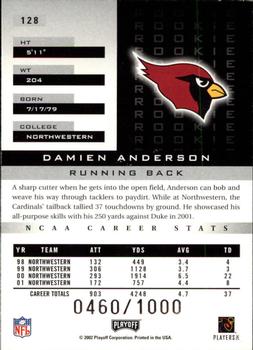 2002 Playoff Honors #128 Damien Anderson Back