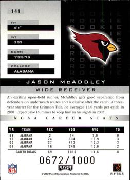 2002 Playoff Honors #141 Jason McAddley Back