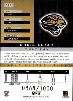 2002 Playoff Honors #146 Chris Luzar Back