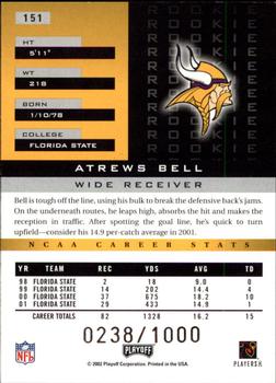 2002 Playoff Honors #151 Atrews Bell Back