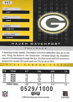 2002 Playoff Honors #157 Najeh Davenport Back