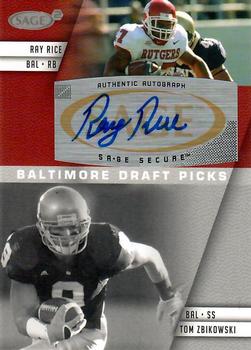 2008 SAGE Squared - Autographs #A24B Ray Rice / Tom Zbikowski Front