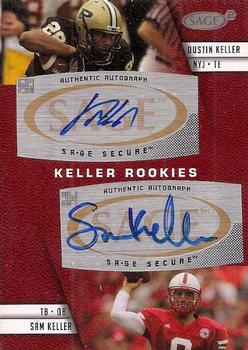 2008 SAGE Squared - Dual Autographs #A-22 Dustin Keller / Sam Keller Front