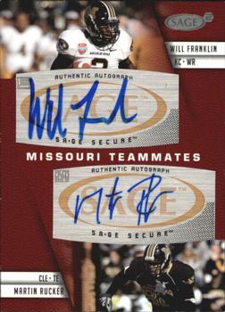 2008 SAGE Squared - Dual Autographs #A-26 Will Franklin / Martin Rucker Front