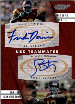2008 SAGE Squared - Dual Autographs #A-53 Fred Davis / John David Booty Front