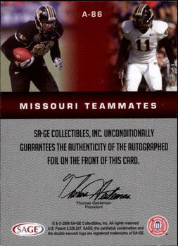 2008 SAGE Squared - Dual Autographs #A-86 Martin Rucker / Darnell Terrell Back
