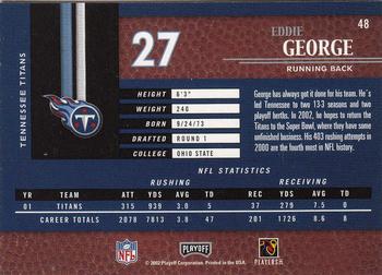2002 Playoff Piece of the Game #48 Eddie George Back