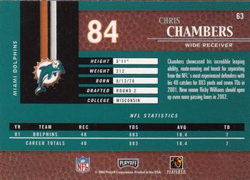 2002 Playoff Piece of the Game #63 Chris Chambers Back