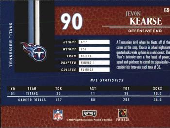 2002 Playoff Piece of the Game #69 Jevon Kearse Back