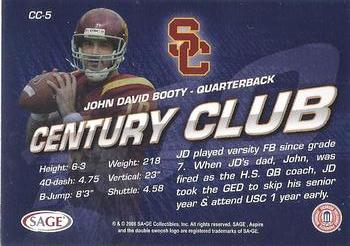2008 SAGE Aspire - Century Club #CC-5 John David Booty Back