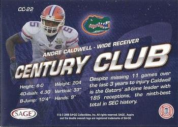 2008 SAGE Aspire - Century Club #CC-22 Andre Caldwell Back