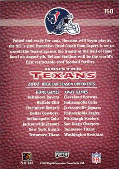 2002 Playoff Prestige #150 Houston Texans Back