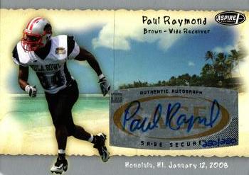 2008 SAGE Aspire - Hula Bowl Autographs Silver #H20 Paul Raymond Front