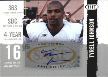 2008 SAGE HIT - Autographs Silver #A37 Tyrell Johnson Front
