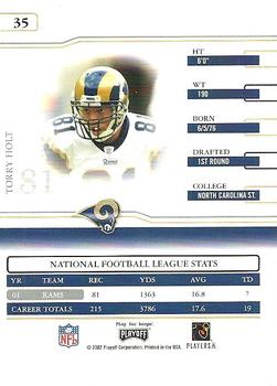 2002 Playoff Prime Signatures #35 Torry Holt Back