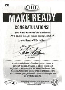 2008 SAGE HIT - Make Ready Yellow #28 James Hardy Back