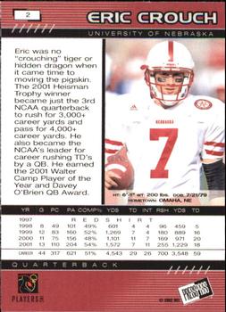 2002 Press Pass #2 Eric Crouch Back