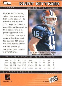 2002 Press Pass #6 Kurt Kittner Back
