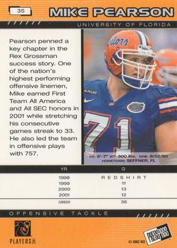 2002 Press Pass #35 Mike Pearson Back